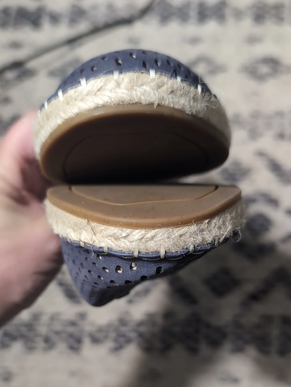 Eileen Fisher Lee 2 Bluee Espadrille Flat, 7.5 Narrow Fit.